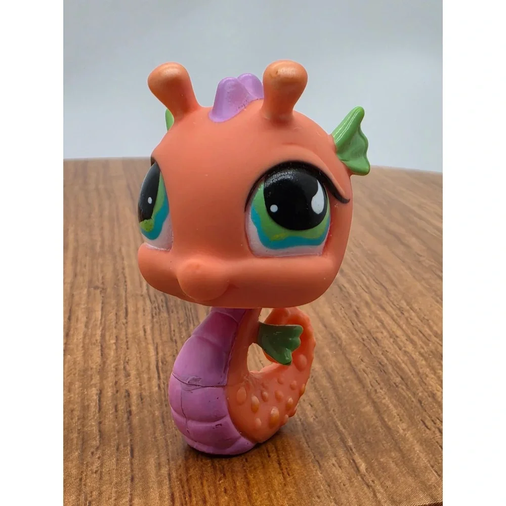 Littlest Pet Shop Seahorse #802 relaxing bathtub dollhouse Figure Accessory lot